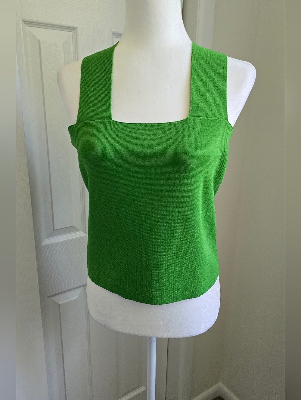 House of Harlow 1960 Green Knit Square-Neck Tank Top Sz. Large